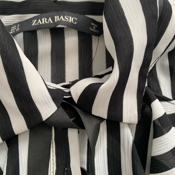 Zara Striped Shirt With Neck Tie - Picture 2 of 3